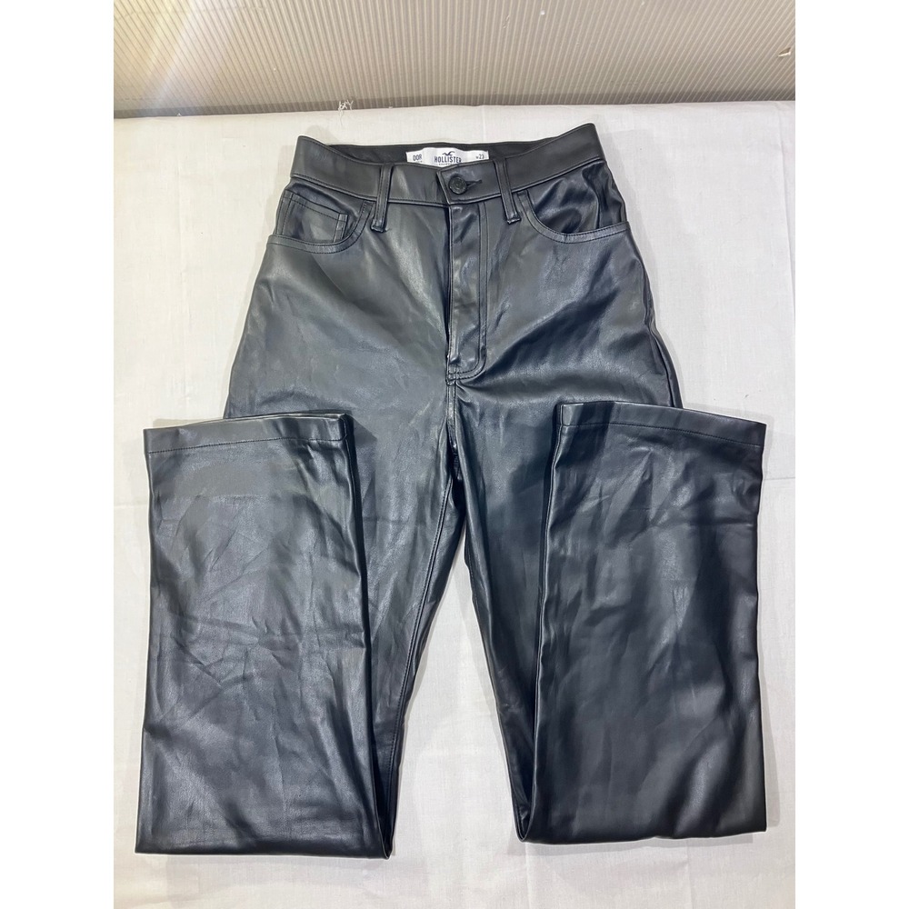 Hollister California Faux Leather Ultra High Rise Pants Black W23